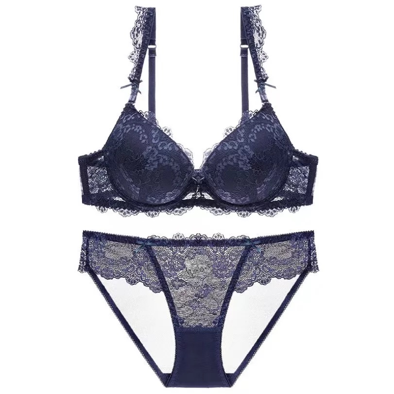 Soutien-gorge Push-up Satin Dentelle ZUKULIFE - Sans Armatures, Rembourré | Ensemble Lingerie Fine - 2