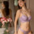 Radieuse- Ensemble soutien-gorge push-up plongeant en dentelle rembourré