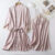 Ensemble nuisette et kimono en soie, robe col V inversé, et dentelle florale raffinée-RK7