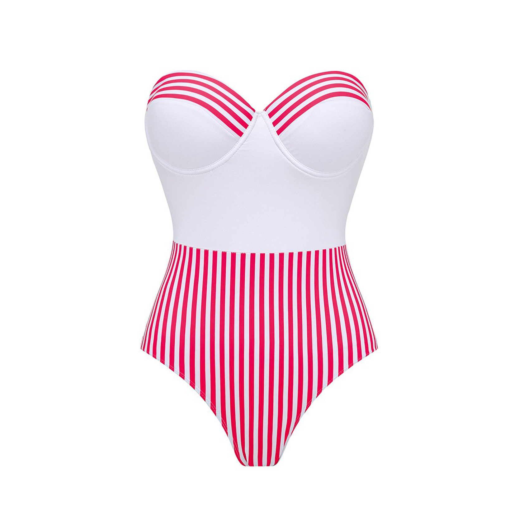 Maillot 1 pièce rétro à rayures, avec armatures et double rembourrage- M6-2 – Image 5